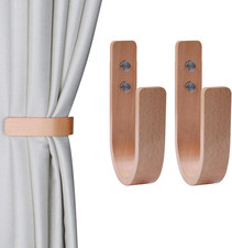 Juego de 2 Sujetadores Madera para Cortinas Ganchos en U para Pared Dormitorio Set de dormitorio price