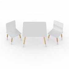 Juego de mesa y 2 sillas temáticas blancas para niños, de 18 meses a 6 años Set para habitación de bebé e infantil price