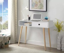Mesa consola 2 cajones marco blanco y cajones de madera y muebles de estante Console Muebles price