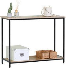 Mesa Consola Industrial 2 Niveles Pasillo Entrada Efecto Roble Metal Estante de Almacenamiento Console Muebles price