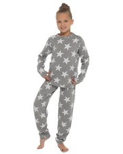 Pijamas De Niñas Grises Con Estrella De Algodón Jersey De Manga Larga Suave Pijama de niña price