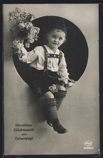 Foto postal Amag n.º 62352 /3: niño joven en pantalones de cuero con ramo... Pantalones de niño price