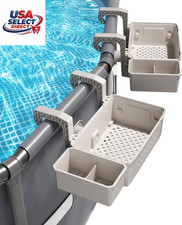 2 juegos de cestas de almacenamiento junto a la piscina con portavasos - gris Cesta price