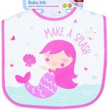 Babero de alimentación impermeable 100 % algodón rosa sirena frontal bebé niñas Alimentación Bib price