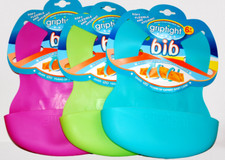 Pechera plegable flexible Griptight, bebé, alimentación, azul, rosa, verde, 6 meses+ Alimentación Bib price