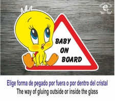 Sticker Vinilo Decal Vinyl Baby on board LBB131-I Piolin Bebe a bordo car glas A Bordo price