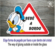 Sticker Vinilo Decal Vinyl Bebe a bordo LBB145 Pato Donald Baby para coche board A Bordo price