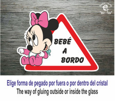 Sticker Vinilo Decal Vinyl Bebe a bordo LBB144 Minnie Baby para coche on board A Bordo price