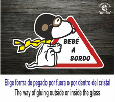 Sticker Vinilo Decal Vinyl Bebe a bordo LBB135 Snoopy Baby para coche on board A Bordo price