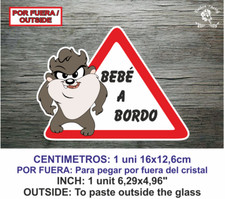 Sticker Vinilo Decal Vinyl Bebe a bordo LBB143 Diablo de Tazmania Baby por fuera A Bordo price