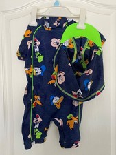 Traje y sombrero azul Disney Mickey Mouse 12-18 m erupción verano Bañador para bebé price
