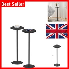 Juego de 2 mesas auxiliares altas negras modernas con pedestal redondo Side Mesa price