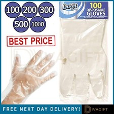 GUANTES DE PLÁSTICO DESECHABLES TRANSPARENTES POLIETILENO DE UN SOLO USO 100/200/300/500/1000 Cocina Glove price