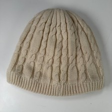 Gorro Térmico Beanie Tejido de Punto Calado Faux Fur Forro Mujer Crema One Size Beanie de mujer price