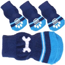 2 pares de calcetines antideslizantes de algodón duraderos para perros azul marino protectores de patas para exteriores Calcetines (de Exterior) price