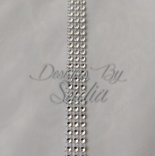 PLATA Diamante Estrás Efecto Cristal Boda Pastel Tarjeta Bandas Cinta Plata Wedding Banda price