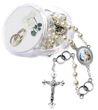 NUEVO HECHO EN ITALIA ANILLOS DE BODA ROSARIO CUENTAS DE PERLAS DE VIDRIO ANILLOS DE PLATA EN CAJA Plata Wedding Banda price