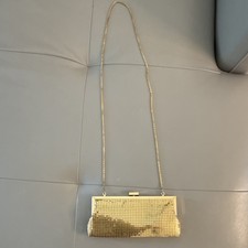 Bolso sin asas de malla con cuentas doradas La Regale Bolso de mano nupcial de noche con correa de cadena Evening Bolso price