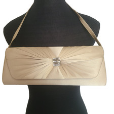 Bolso sin asas de noche Iber Bolsos Bolso de mano dorado satinado pedrería Madrid vintage Evening Bolso price