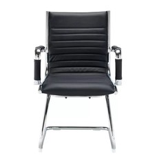 Silla de Visitante Voladiza Bari - Asientos de Visitante de Oficina PU Negra, Marco Cromo Oficina para Visitantes Silla price