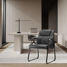 Silla de Oficina Silla de Cuero para Invitados para Recepción Reunión Sala de Conferencias Negro Paquete de 1 Oficina para Visitantes Silla price