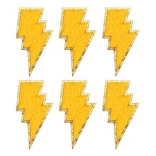 6 piezas parches de chenilla, 3 pulgadas bordes dorados perno hierro, amarillo Chenille price