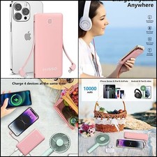 Cargador portátil delgado de 10000 mah con cable incorporado para mujeres y hombres Cargador portátil / power bank price