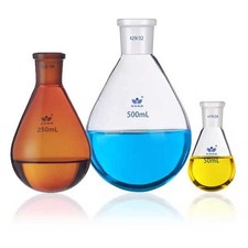 5ml-2000ml Eggplant Shape Boiling Flask w/ Standard Joints Chemistry Labware ca Chemistry price