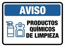 Letrero de puerta o pared clásico enmarcado Plus Aviso Productos Químicos de Limpieza Limpieza Productos price