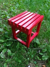 TABURETE de madera ROJO , 32 cms. de altura. Modelo Holzhocker Oficina Taburete price