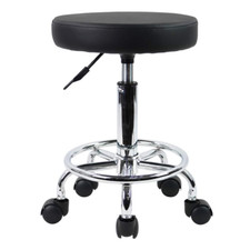 Silla Rodante Redonda Cuero PU con Reposapiés - Oficina, Spa, Tatuajes Oficina Taburete price