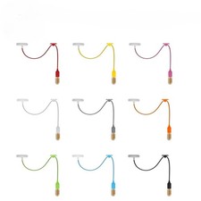 Lámpara de techo retro industrial colgante E27 soporte de silicona cable de tela Habitación de bebé techo lámpara price