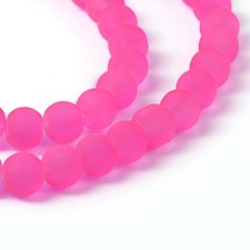 140x Vidrio Transparente Cuentas Esmeriladas Redondas 6mm Pintura para Hornear Rosa Profundo para Joyería Bead Pintura price