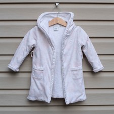 Ralph Lauren Bata de Baño Bebé Niña 9M Blanco Rosa Floral Algodón Volantes Con Capucha Albornoz para bebé price