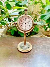 Reloj Hermoso Escritorio Náutico Latón Mesa Antigua Vintage Reloj Latón Escritorio Reloj price