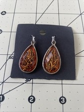 Pendientes colgantes colgantes de gemas de color ámbar Colored Stone Pendientes price