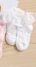 Calcetines tobilleros de encaje con volantes para niñas, niños niños escuela fiesta boda HB509 blancos Calcetines de niño price