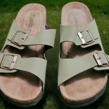 Sandalias ODOLY Unisex Plantilla de Corcho Soporte para Arco Verde Oliva Talla 41 (K) Unisex Sandals price