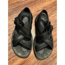 Sandalias Lands' End Unisex Talla 8B Eslinga Trasera Punta Abierta Negras Caminar Senderismo Unisex Sandals price
