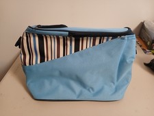 Axie Group Pequeño Plegable Enfriador Azul Claro con Tiras 2 Cremallera Top 12 Pulgadas Biberón Coolers price