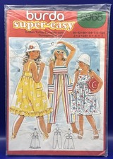 Ropa de playa vintage para niñas con patrón BURDA 6968 talla 2 3/4 4 6 7 sin cortar Beachwear de niño price