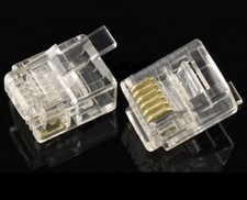 10X CONNETTORE PLUG RJ12 6P6C  Maschio PVC Trasparente telefono cavo modem adsl Modem price