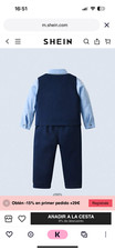 Conjunto de 3 piezas de ropa formal para niño bebé - camisa de manga larga, chal Camisa para bebé price