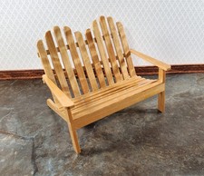 Casa de Muñecas Adirondack Silla Doble Loveseat Roble Dorado Escala 1:12 Miniatura Loveseat price