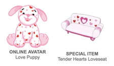 Webkinz Virtual Retirado Raro Amor Cachorro PSI * Tender Hearts Loveseat Artículo en Línea Loveseat price