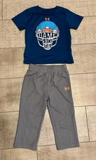Conjunto de pantalón/camisa Under Armour para niños pequeños “Game Face On” talla 18 Mos Camiseta Interior para bebé price