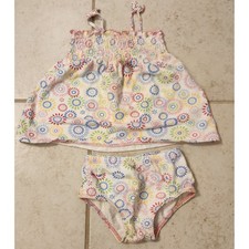 Conjunto Top y Florero Floral Calado Bebé Niñas 6-9 Meses Rosa Azul Amarillo Blanco Camiseta Interior para bebé price