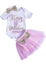 Conjunto de vestido de falda diseño tutú con vincha para bebé niña.Rosa.Pelele. Falda para bebé price