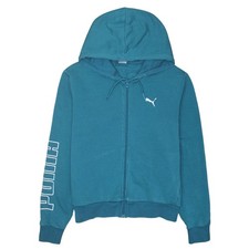 Sudadera con capucha pequeña con cremallera completa azul Puma para mujer Sudadera de mujer price