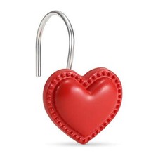 Juego de 12 ganchos para cortina de ducha con forma de corazón rojo para baño Baño Ganchos price